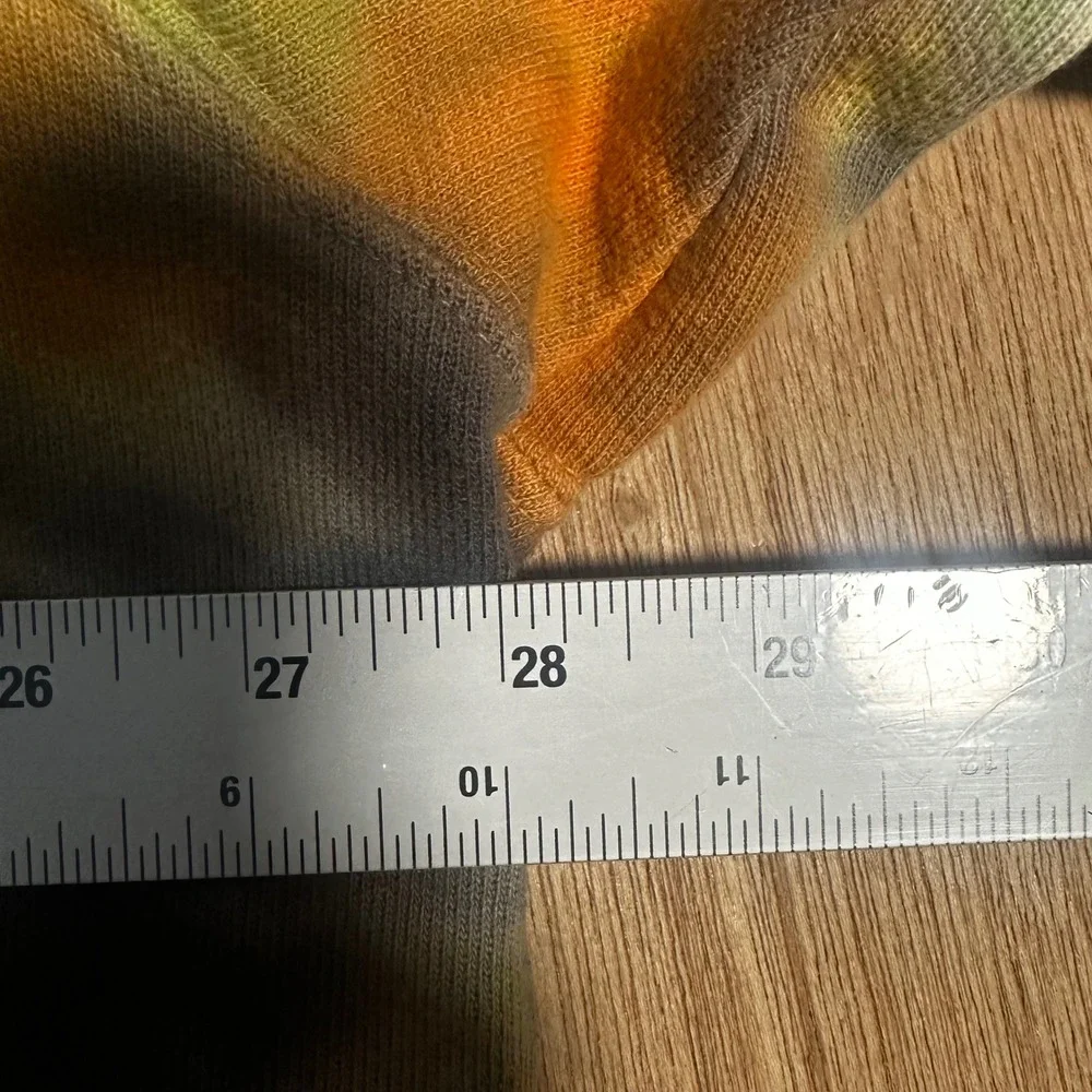 Childhood Dreams Tie Dye Hoodie Sweatshirt Men's Neon Green Orange Black Size XL - Picture 3 of 5